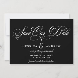 Elegante Kalligraphie Hochzeit einfach Save the Da Save The Date