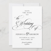 Elegante Kalligraphie Hochzeit einfach Save the Da Save The Date (Vorderseite)