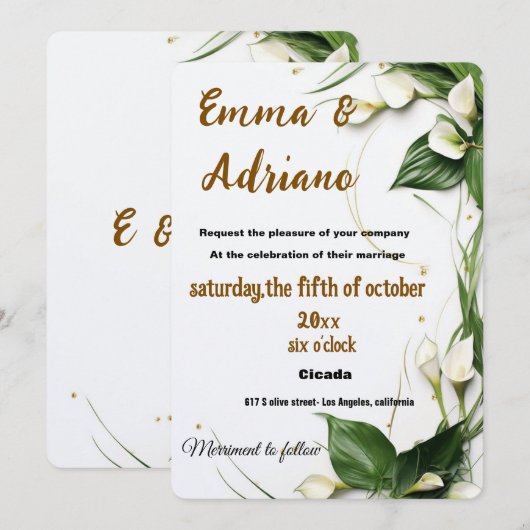 Elegante Kalligraphie Hochzeit einladen Save The Date (Vorne/Hinten)