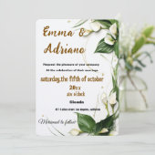 Elegante Kalligraphie Hochzeit einladen Save The Date (Stehend Vorderseite)