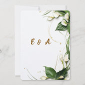 Elegante Kalligraphie Hochzeit einladen Save The Date (Rückseite)