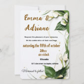 Elegante Kalligraphie Hochzeit einladen Save The Date (Vorderseite)