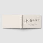 Elegante Kalligraphie Hochzeit hellbraun Gästebuch (Voll)