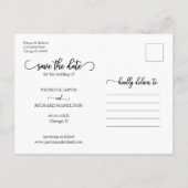 Elegante Kalligraphie Hochzeit Rette unser Date-Fo Postkarte (Rückseite)