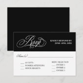 Elegante Kalligraphie Hochzeit RSVP mit Entrees Karte (Vorne/Hinten)