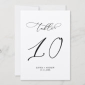 Elegante Kalligraphie Hochzeit Tischnummer 10 (Vorderseite)