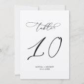 Elegante Kalligraphie Hochzeit Tischnummer 10 (Rückseite)