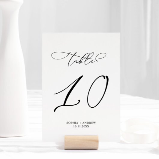 Elegante Kalligraphie Hochzeit Tischnummer 10