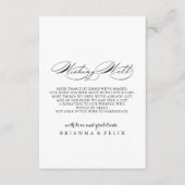 Elegante Kalligraphie Hochzeit wünscht sich einen Begleitkarte (Vorderseite)