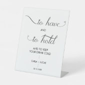 Elegante Kalligraphie-Hochzeiten haben und halten Sockelschild (Vorderseite)