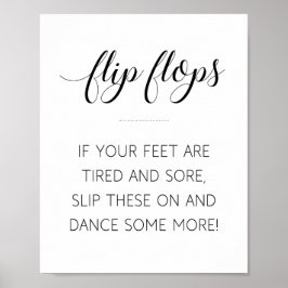Elegante Kalligraphie Hochzeitssymbol Flip Flops Poster