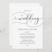 Elegante Kalligraphie, Lässige Einladung zur Hochz (Vorne/Hinten)