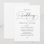 Elegante Kalligraphie, Lässige Hochzeit Einladung (Vorne/Hinten)