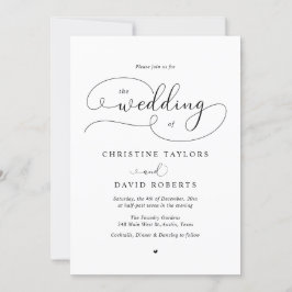 Elegante Kalligraphie, Lässige Hochzeit Einladung