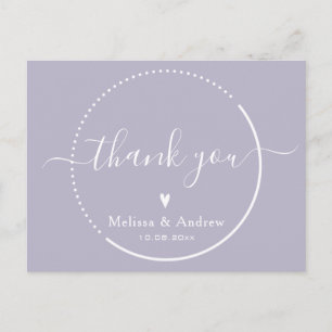 Elegante Kalligraphie - Lavender Wedding Vielen Da Postkarte