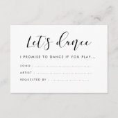 Elegante Kalligraphie Let's dance song request Begleitkarte (Vorderseite)
