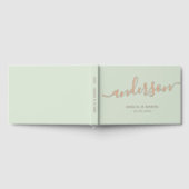Elegante Kalligraphie Licht Salbei Grün Hochzeit r Gästebuch (Voll)