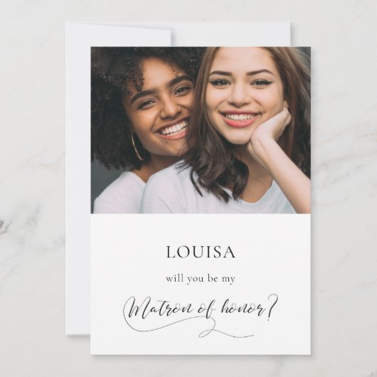 Elegante Kalligraphie Matron of Honorar Vorschlag  Einladung (Vorderseite)