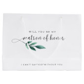 Elegante Kalligraphie Matron of Honorar Vorschlag Große Geschenktüte (Rückseite)