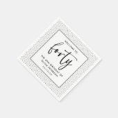 Elegante Kalligraphie Minimalistisch 40. Geburtsta Serviette (Ecke)