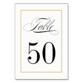 Elegante Kalligraphie mit Goldgrenze Tischnummer (Rückseite)