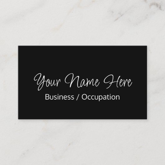 Elegante Kalligraphie modern Schwarz-weiß Visitenkarte (Vorderseite)