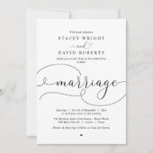 Elegante Kalligraphie, moderne Einladung zur Hochz (Vorderseite)