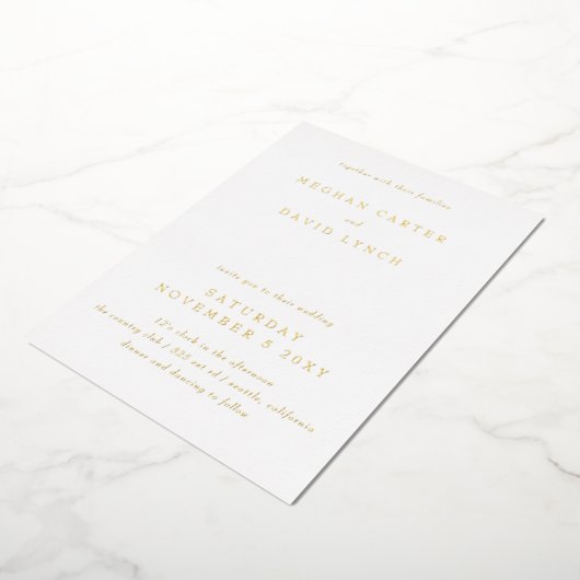 Elegante Kalligraphie Moderne Hochzeitsreise Folieneinladung (Gedreht)