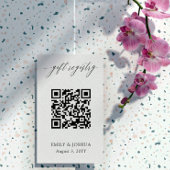 Elegante Kalligraphie QR Code Geschenkregister Begleitkarte