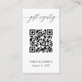 Elegante Kalligraphie QR Code Geschenkregister Begleitkarte (Vorderseite)