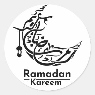 Elegante Kalligraphie Ramadan Kareem Dekoration Runder Aufkleber