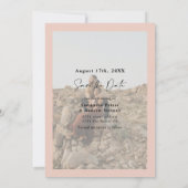 Elegante Kalligraphie rosa 2 Fotos Save the Date (Rückseite)