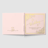 Elegante Kalligraphie Rosa & Gold Hochzeit Gästebuch (Voll)
