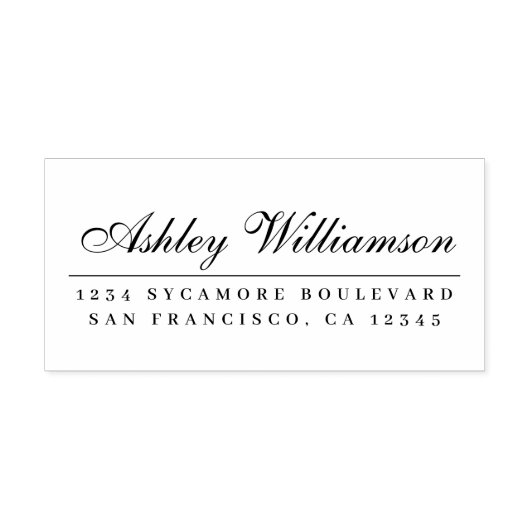 Elegante Kalligraphie Rücksendeadresse Gummi Brief Gummistempel (Prägung)