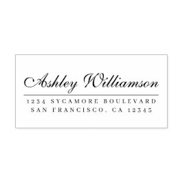 Elegante Kalligraphie-Rücksendeadresse Gummistempel