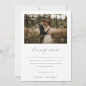 Elegante Kalligraphie Rustikales Foto Hochzeit Dankeskarte (Rückseite)