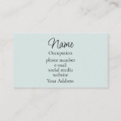 Elegante Kalligraphie Salbei Visitenkarte (Rückseite)