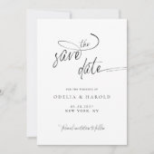 Elegante Kalligraphie Save the Date Minimalistisch Einladung (Vorderseite)