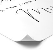 Elegante Kalligraphie schätzt wie viele Küsse Poster (Ecke)