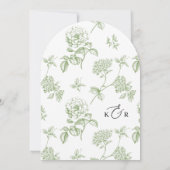 Elegante Kalligraphie Schwarz-Weiß-Bogenhochzeit Einladung (Rückseite)