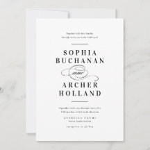 Elegante Kalligraphie Schwarz-Weiß-Hochzeit