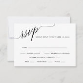 Elegante Kalligraphie Schwarz-Weiß-Hochzeit RSVP Karte (Vorderseite)