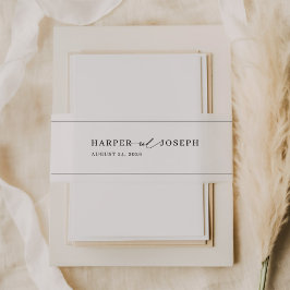 Elegante Kalligraphie Script Einladung zur Hochzei Einladungsbanderole