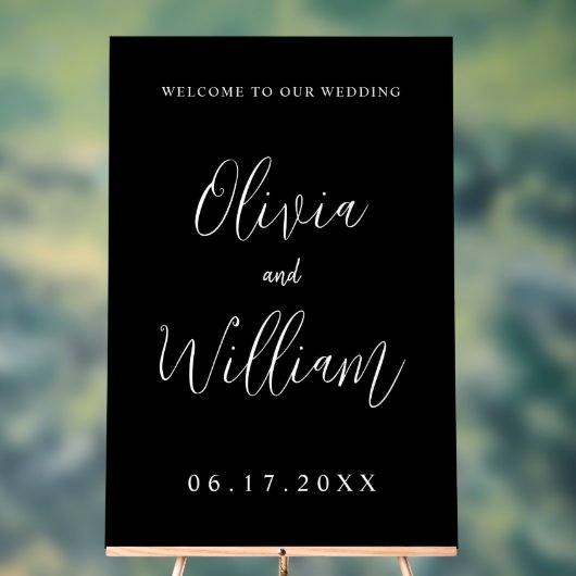 Elegante Kalligraphie Script Wedding Willkommen Acrylschild (Neutral)