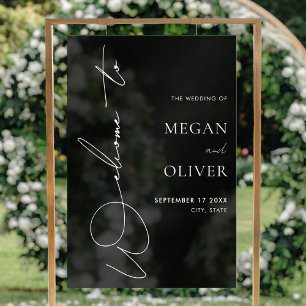Elegante Kalligraphie Script Wedding Willkommen Acrylschild