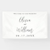 Elegante Kalligraphie Script Wedding Willkommen Banner (Horizontal)