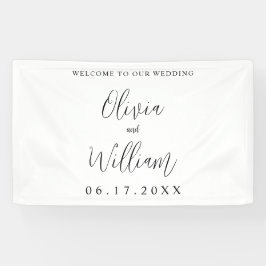 Elegante Kalligraphie Script Wedding Willkommen Banner