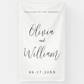Elegante Kalligraphie Script Wedding Willkommen Banner (Vertikal)