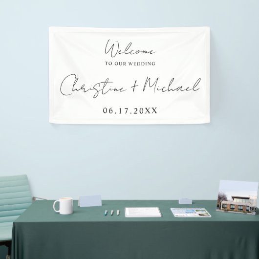 Elegante Kalligraphie Script Wedding Willkommen Banner (Messeveranstaltung)