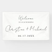 Elegante Kalligraphie Script Wedding Willkommen Banner (Horizontal)